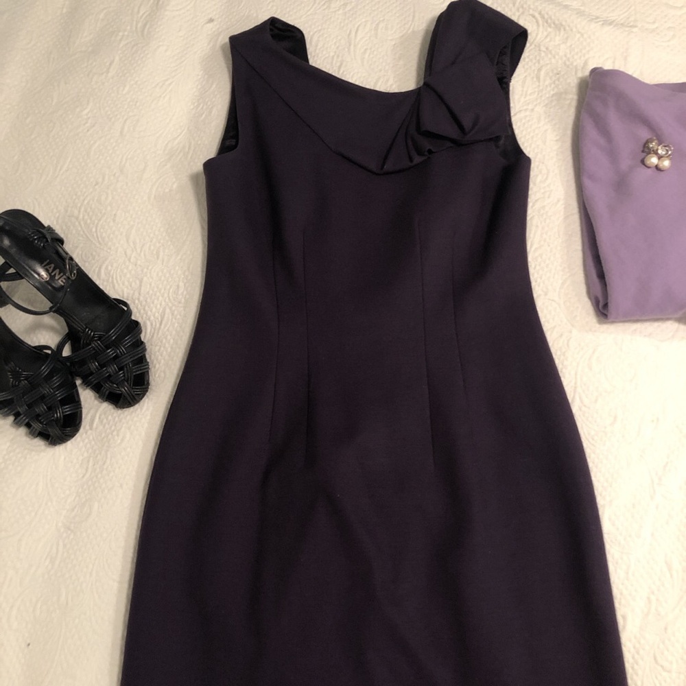 Elie Tahari eggplant purple, wool dress